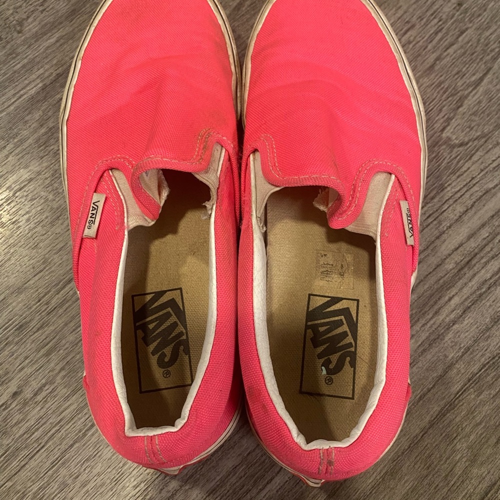 Vans Bright Pink Canvas Slip-Ons